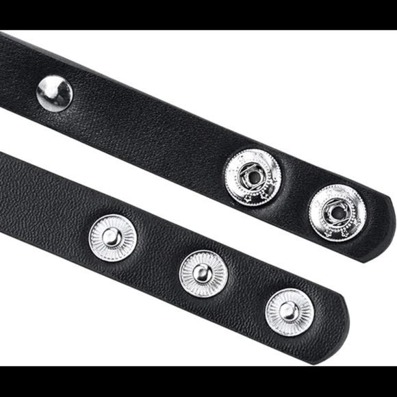 taffeta alley Leather Bracelet Studded Spike Rivet Cuff Unisex Spike Choker